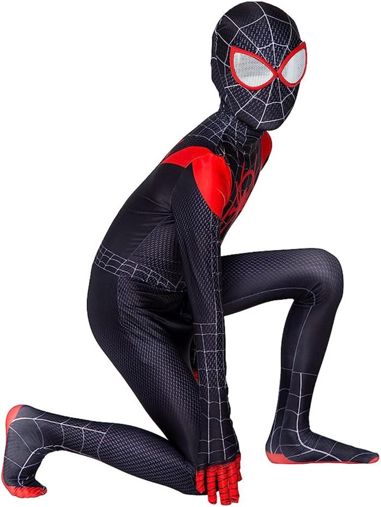 CRJUS TOPUNY Kids Halloween Costume Boys Superhero Cosplay Bodysuit Spandex Jumpsuit for