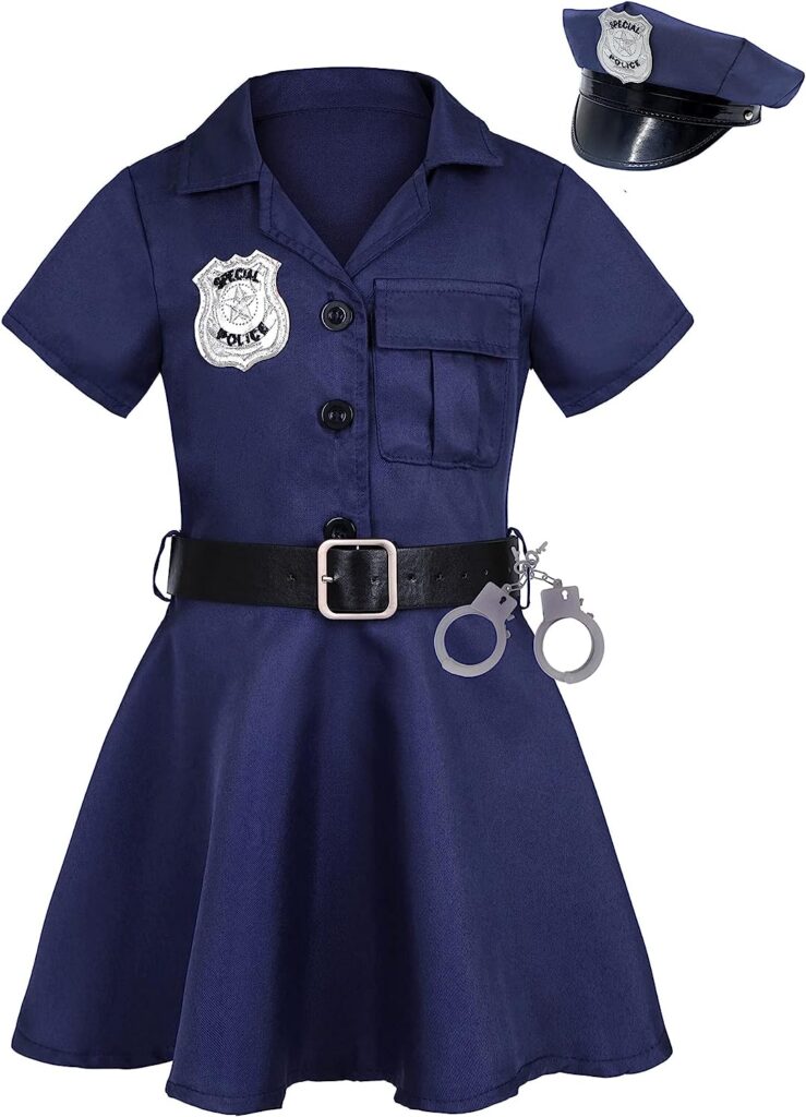 Getyothtop Girls Police Officer Costume Halloween Cosplay Costume