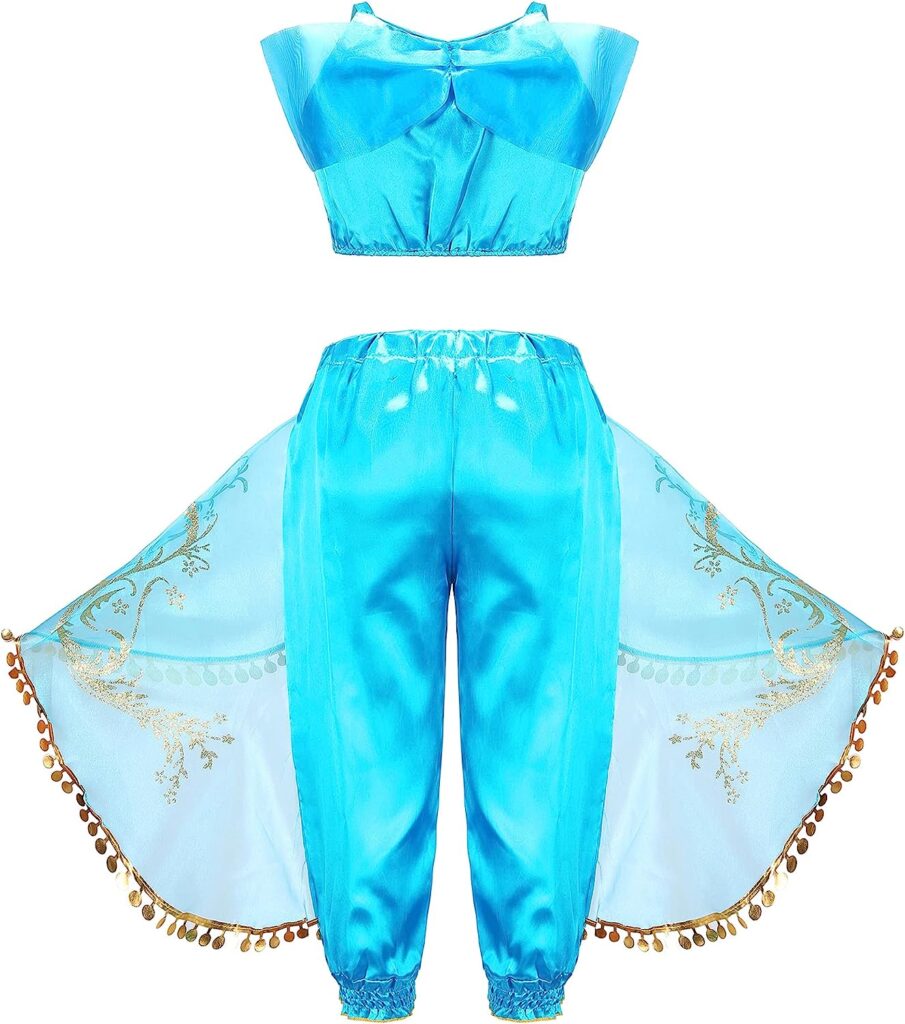 Mecamelon Arabian Princess Fancy Costume for Girls Halloween Dress Up