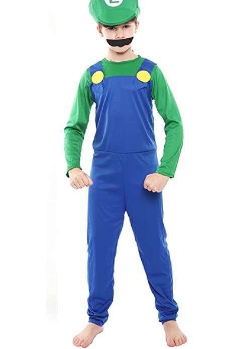 slhiewaly Super Brothers Costume For Kids Halloween Cosplay Jumpsuits